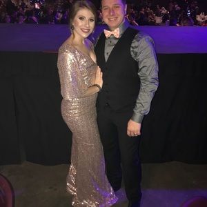 Rose gold semi formal gown